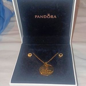 Pandora neclace and earrings